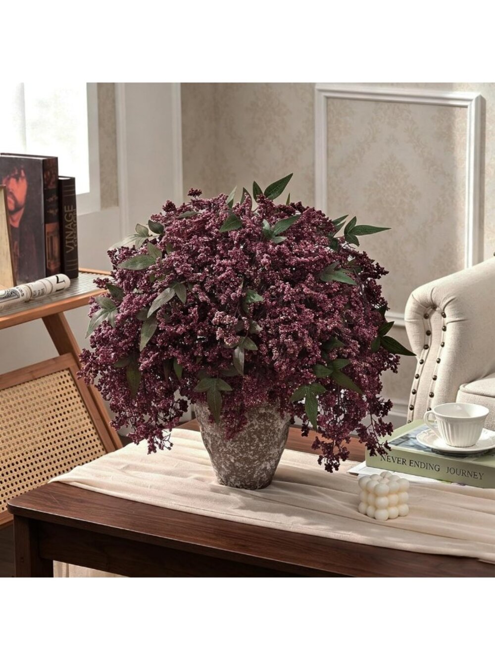 6 Pcs 17" Realistic Berry Stems & Nandina Branches for Fall Home Decor - Picture 6 of 9